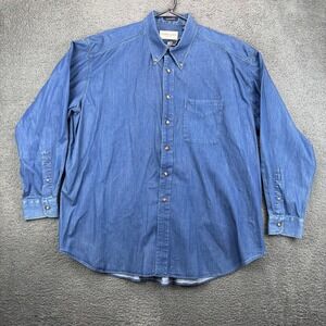 Culwell & Son Ranger Indigo Denim Western Shirt Long Sleeve Button Up Mens XXL
